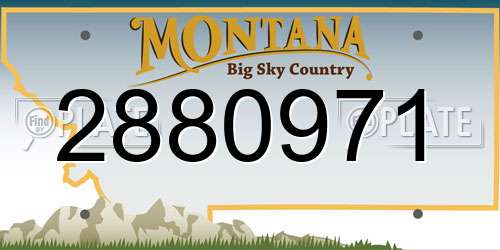 2880971 Montana License Plate