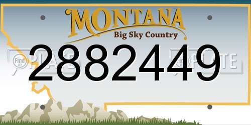 2882449 Montana License Plate