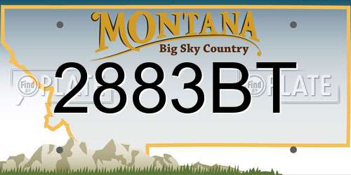 2883BT Montana License Plate