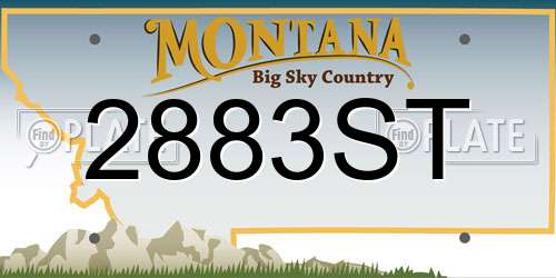 2883ST Montana License Plate