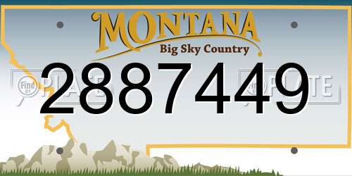 2887449 Montana License Plate