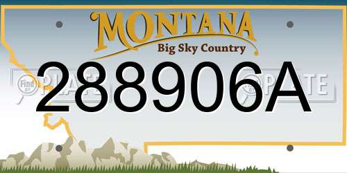 288906A Montana License Plate