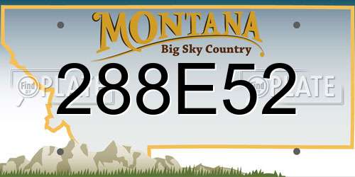288E52 Montana License Plate