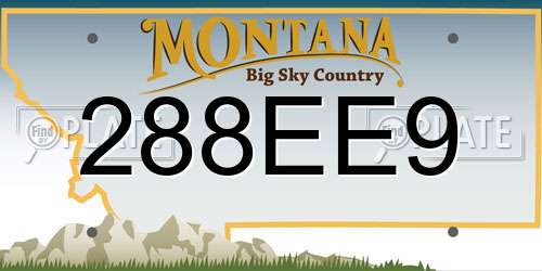 288EE9 Montana License Plate