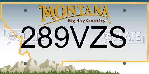 289VZS Montana License Plate