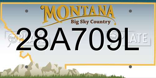 28A709L Montana License Plate