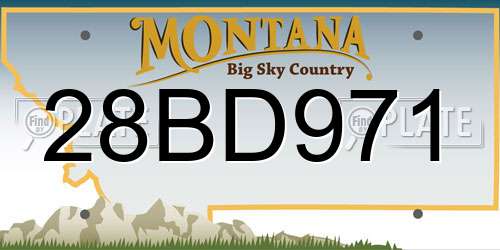 28BD971 Montana License Plate