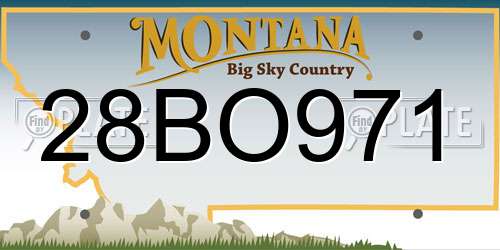 28BO971 Montana License Plate