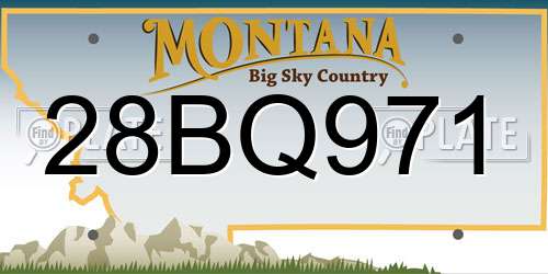 28BQ971 Montana License Plate
