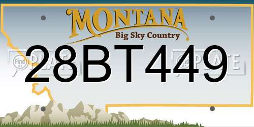 28BT449 Montana License Plate