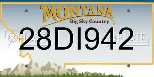 28DI942 Montana License Plate