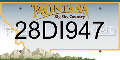 28DI947 Montana License Plate