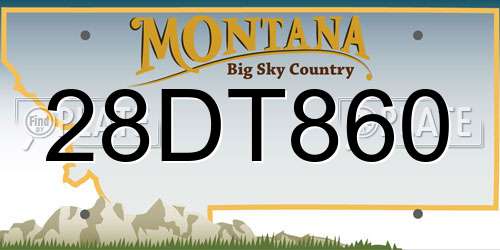 28DT860 Montana License Plate
