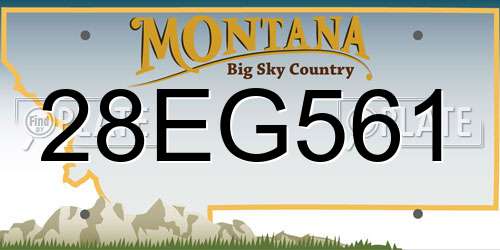 28EG561 Montana License Plate