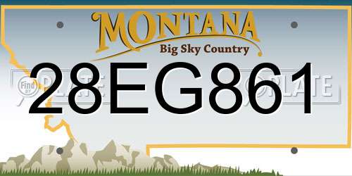 28EG861 Montana License Plate