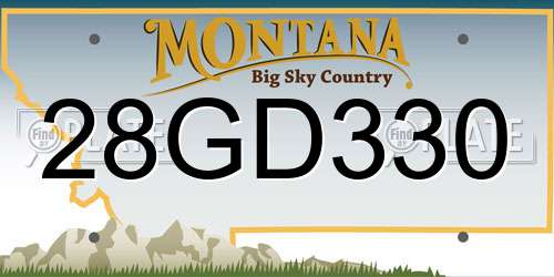 28GD330 Montana License Plate