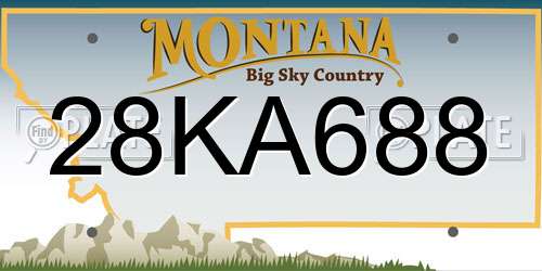 28KA688 Montana License Plate