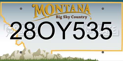 28OY535 Montana License Plate