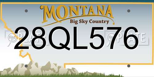 28QL576 Montana License Plate