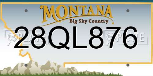 28QL876 Montana License Plate