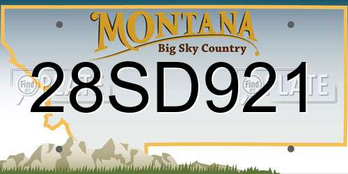 28SD921 Montana License Plate