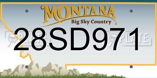28SD971 Montana License Plate