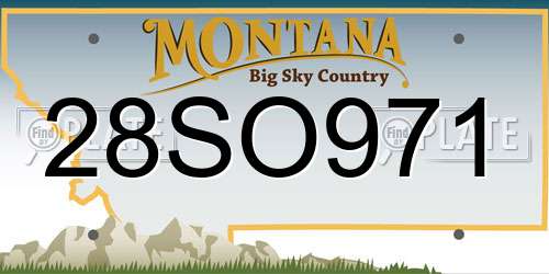 28SO971 Montana License Plate