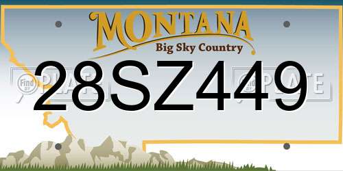 28SZ449 Montana License Plate