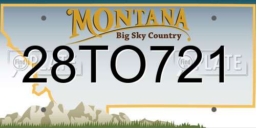 28TO721 Montana License Plate