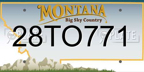 28TO771 Montana License Plate