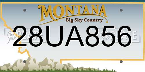 28UA856 Montana License Plate