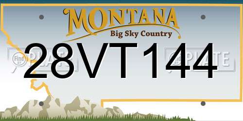 28VT144 Montana License Plate