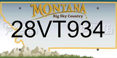 28VT934 Montana License Plate