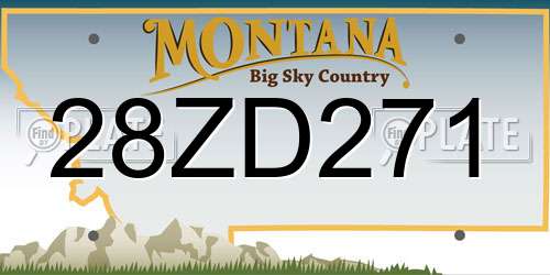 28ZD271 Montana License Plate