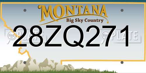 28ZQ271 Montana License Plate