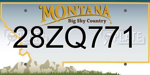 28ZQ771 Montana License Plate
