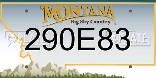 290E83 Montana License Plate