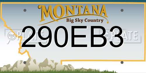 290EB3 Montana License Plate