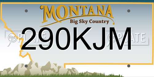 290KJM Montana License Plate