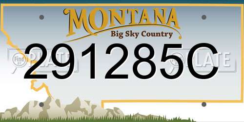 291285C Montana License Plate