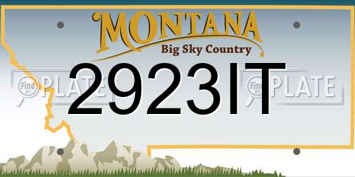 2923IT Montana License Plate