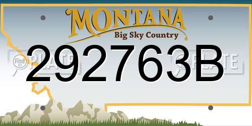 292763B Montana License Plate