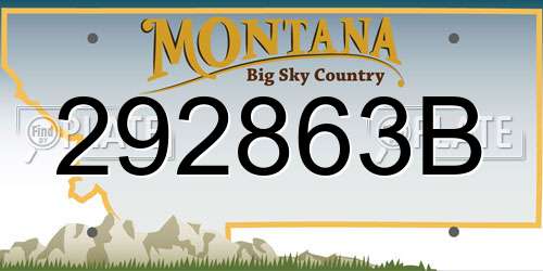 292863B Montana License Plate