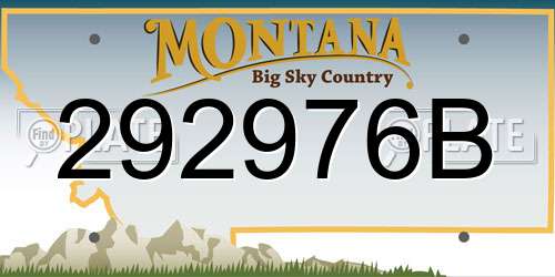 292976B Montana License Plate