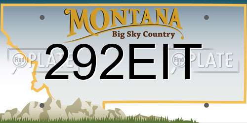 292EIT Montana License Plate