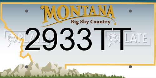 2933TT Montana License Plate