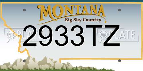 2933TZ Montana License Plate