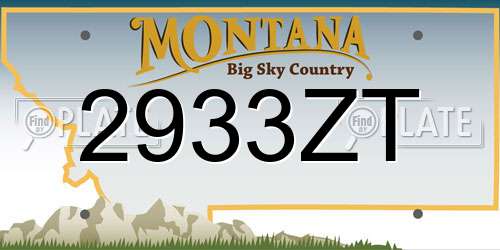 2933ZT Montana License Plate