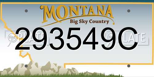 293549C Montana License Plate