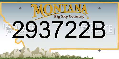 293722B Montana License Plate